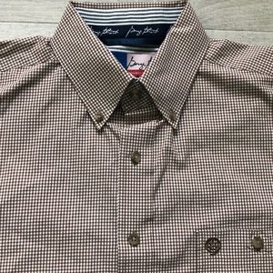 Wrangler Men George Strait Long Sleeve Button Down Printed Shirt size LT
